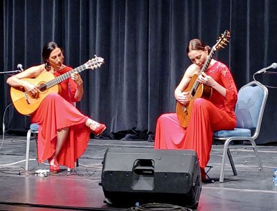Flamenco duo Ekaterina Zaytseva and Marta Robles perform at Al Hussein Cultural Centre in Ras Al Ain on Wednesday (Petra photo)